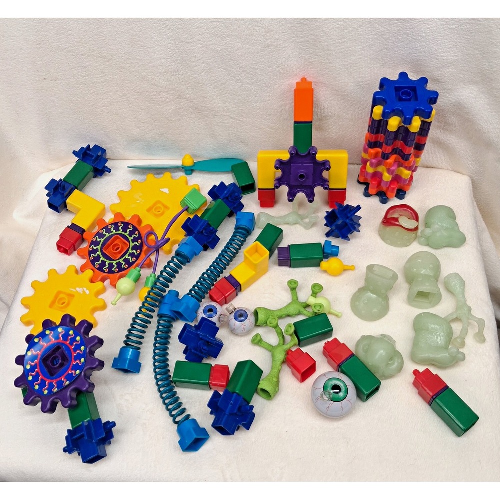 Oogly Googly Lot Gears Blocks Coil Springs Eyeballs Learning Recources AS IS